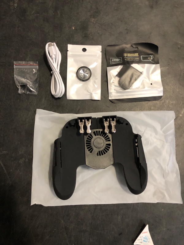 Photo 1 of 4  Usb Mobile Game Controller with Cooling Fan Adjustable Stand for PUBG/Call of Duty/Fotnite [6 Finger Mode] GAMR+ L1R1 L2R2 Gaming Grip Gamepad