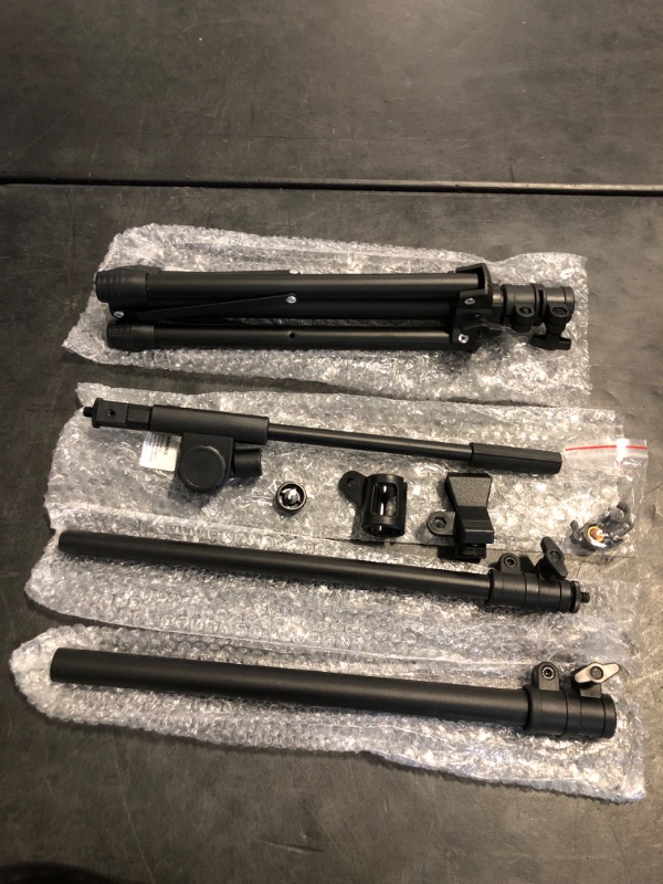 Photo 1 of InnoGear Microphone Stand, Tripod Boom Arm Floor Mic Stand Height Adjustable Heavy Duty with Carrying Bag 2 Mic Clips 3/8" to 5/8" Adapter for Singing Podcast for Blue Yeti Shure SM58 SM48 Samson Q2U