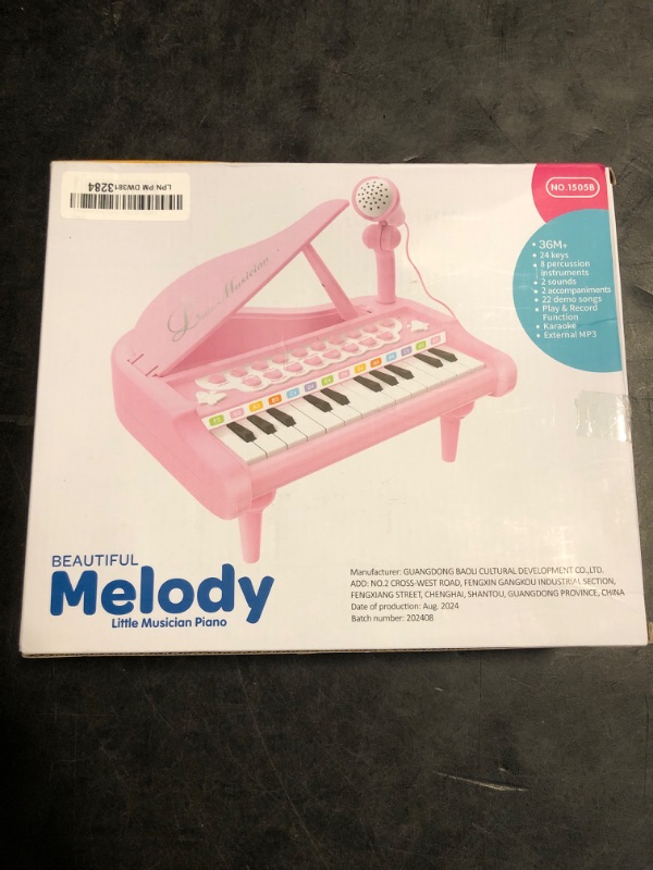 Photo 1 of Conomus Piano Keyboard Toy for Girls-1 2 3 Year Old Girls First Birthday Gift -24 Keys Toddler Piano Multifunctional Musical Electronic Toy