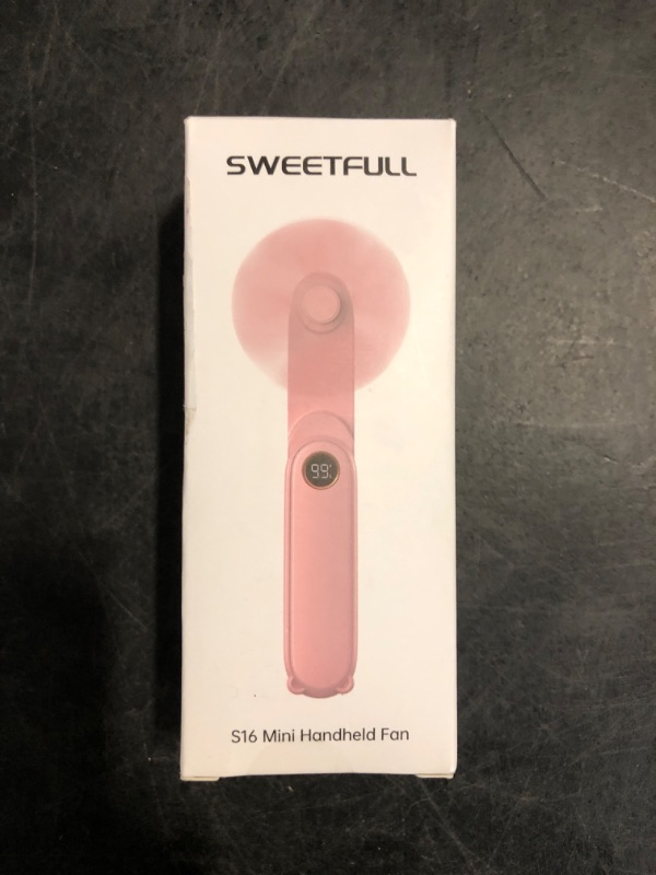 Photo 1 of SWEETFULL Portable Handheld Mini Fan with LED Display, 3-in-1 Personal Foldable USB Rechargeable Hand Held Fan & Flashlight for Travel, Lash Eyelash, Cute Small Pocket for Women, Girls