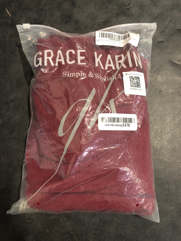 Photo 1 of (2XL) GRACE KARIN 2025 Women's Summer Sleeveless Off Shoulder Solid Flowy A Line Maxi Dresses Wine Red XXL