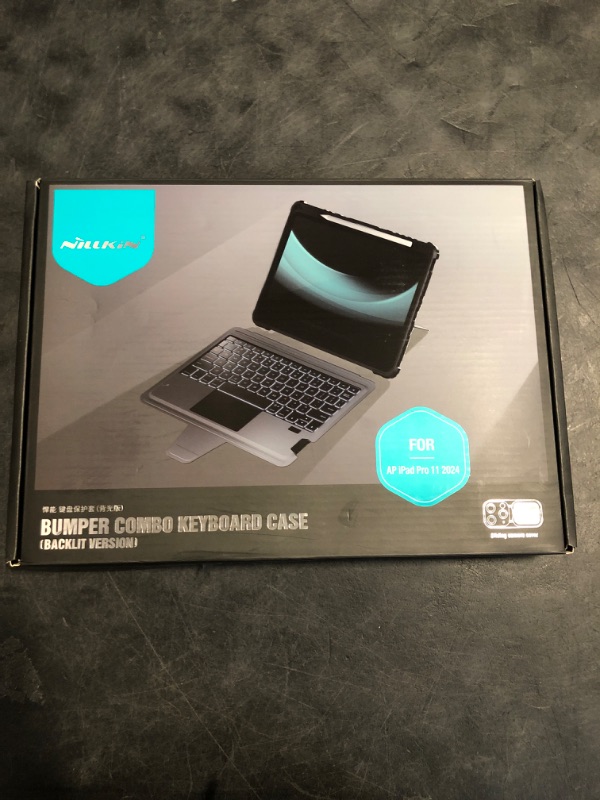 Photo 1 of Nillkin iPad Pro 11 inch (M4, 2024) Case with Detachable Keyboard, Magic Trackpad, 7 Colors Backlit, Portrait/Landscape Modes, Rugged Keyboard Case with Camera Cover for iPad Pro 11” 5th Gen, Black