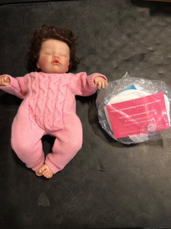 Photo 1 of WOOROY Realistic Reborn Baby Dolls – 18-Inch Real Life Sleeping Newborn Girl, Lifelike Doll with Weighted Soft Body, Handmade Gift Toy with Accessories for Kids Age 3+