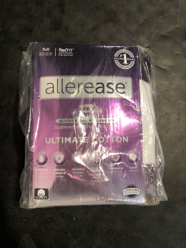 Photo 1 of AllerEase Ultimate Allergy Protection and Comfort Zippered Mattress Protector, Full, White