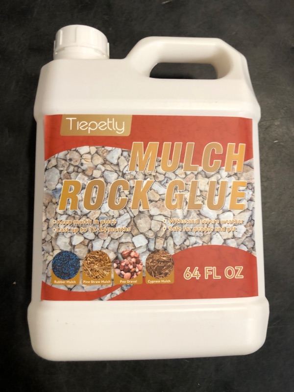 Photo 1 of 64 Oz Mulch & Rock Glue for Landscaping, Concentrated Gravel Glue, Strong Hold Rock, Gravel, Bark and Other Mulchs, Weather Resistant (64 oz)