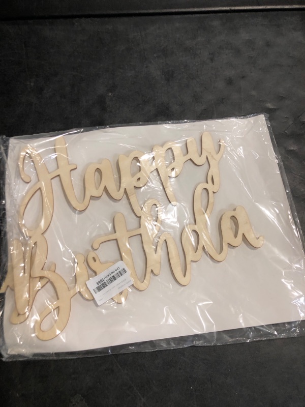 Photo 1 of Happy Birthday Wooden Sign for Backdrop, 16 x 13 inch Letters Sign for Balloon Arch Decorations Party Wall Decor