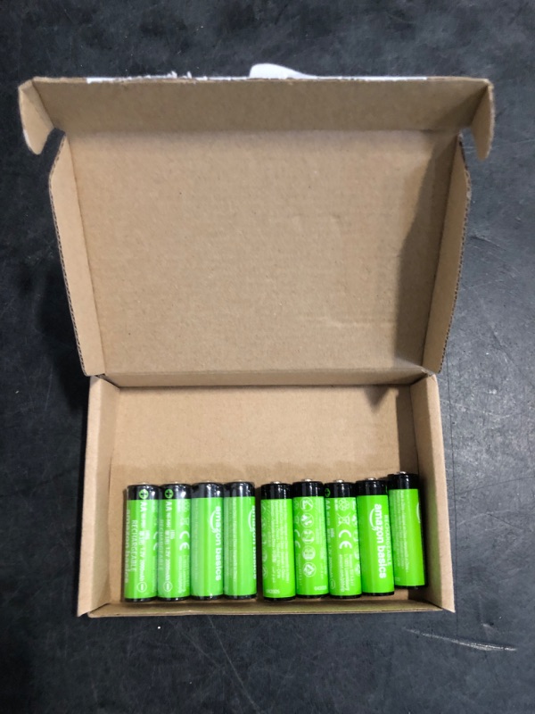 Photo 1 of Amazon Basics 8-Pack Rechargeable AAA NiMH Performance Batteries, 800 mAh, 1.2V, Recharge up to 1000x Times, Pre-Charged