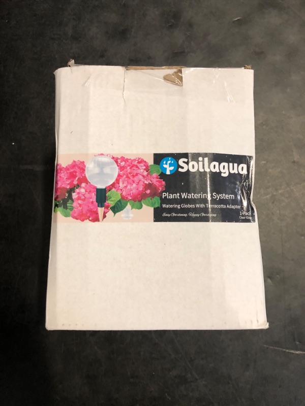 Photo 1 of Soilagua 23 oz Extra Large Plant Watering Globes Top Fill, Clear Glass Water Bulbs with Terracotta Spikes Stake, Vacation Slow Release Self Watering Planter Insert, Automatic Drip Device, 1 Pack