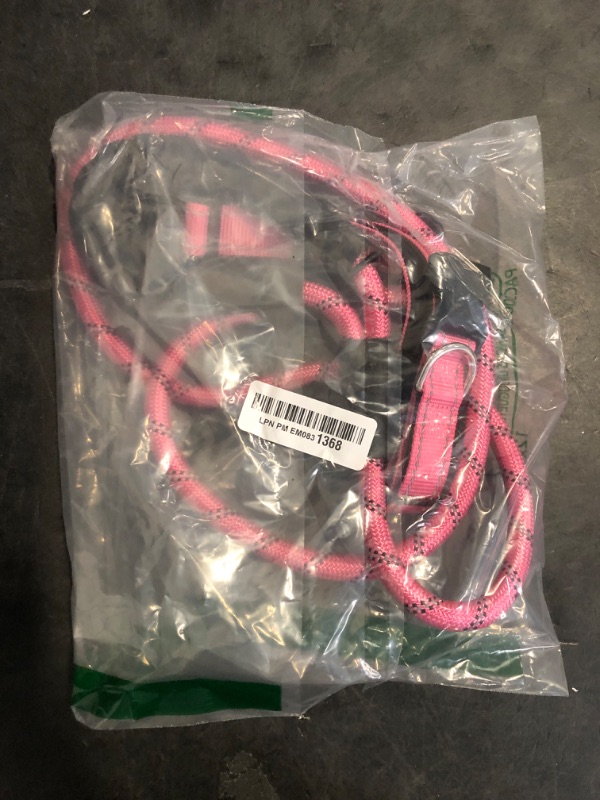 Photo 1 of Ladoogo Reflective Dog Collar Padded with Soft Neoprene Breathable Adjustable Nylon Dog Collars for Small Medium Large Dogs (Large (Pack of 1), Pink Collar+Leash)