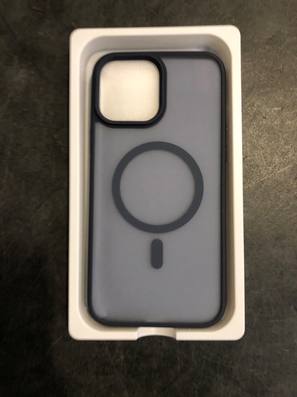 Photo 1 of Miracase Magnetic for iPhone 13 Pro Max Case 6.7 inch (Compatible with MagSafe)?with 2X Screen Protectors? Military-Grade Protection, Anti-Fingerprint Translucent Matte Phone Case Cover, Dark Blue