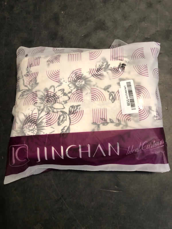Photo 1 of jinchan Linen Blend Curtain Floral Curtains for Living Room 84 Inch Length Black Printed Curtain Rod Pocket Back Tab Farmhouse Peony Flower Patterned Drapes Bedroom Window Curtains Set 2 Panels
