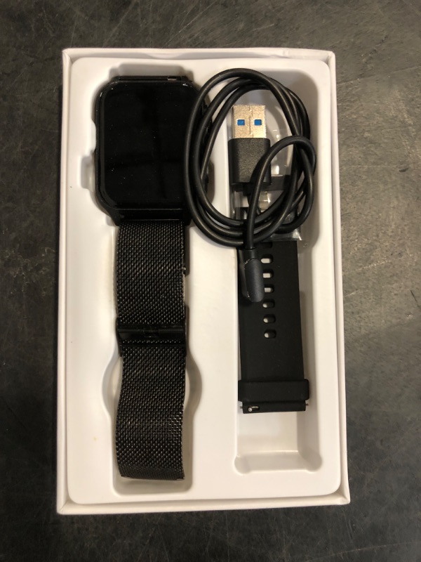 Photo 1 of Smart Watches for Women Men (Answer/Make Calls), 1.89" Smartwatch for iOS/Android Phones?Waterproof Fitness Tracker with Heart Rate/Blood Pressure/Sleep Monitor (2 Bands Included), Black