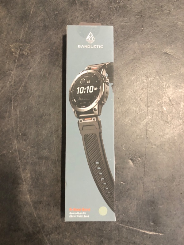 Photo 1 of Bandletic Compatible with Garmin Fenix 6 Band - for Fenix 8 7 Band/Fenix 5 Watch Band, 22mm Quick Fit Silicone Rubber Strap for Fenix 7 6 Pro/5 Plus/Forerunner 965/945/Epix Pro Gen 2 47mm/Quatix 7