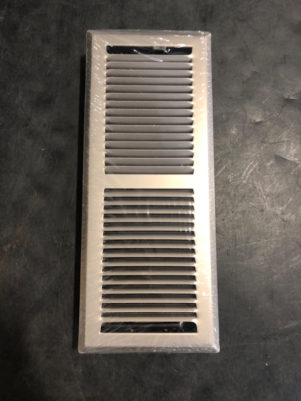 Photo 1 of HVAC Premium 4" X 12" Modern Floor Register Grille with Dampers - Contempo Decorative Grate - HVAC Vent Duct Cover - Satin Nickel