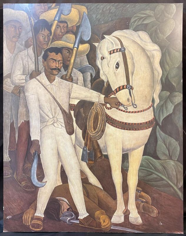 Photo 1 of DIEGO RIVERA (1886-1957) LITHOGRAPH TITLED AGRARIAL LEADER ZAPATA, 26IN x 32IN (66cm x 81cm)