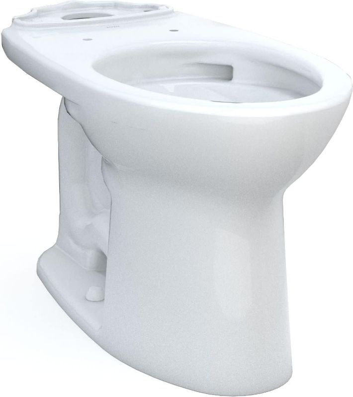 Photo 1 of TOTO Drake Elongated Universal Height TORNADO FLUSH Toilet Bowl with CEFIONTECT, Cotton White - C776CEFG#01