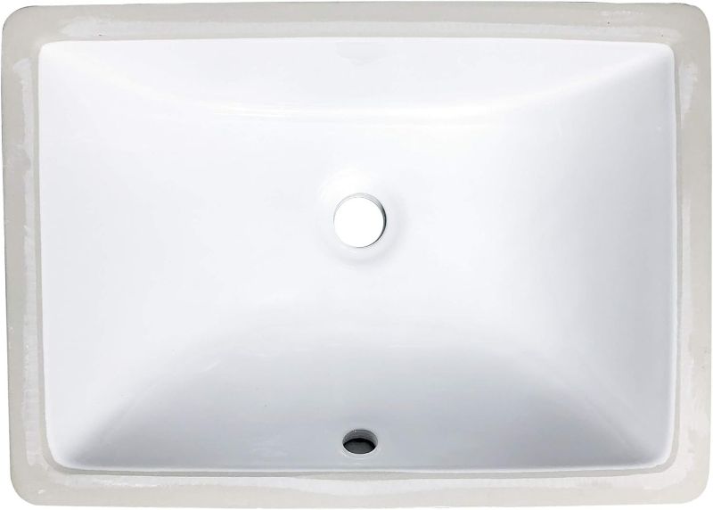 Photo 1 of Zeek Undermount Bathroom Sink 16x11 Small Rectangle Narrow Vanity Sink - White - Fits 18 Inch Vanity - With Overflow - 16 Inch by 11 Inch Opening - Vitreous china ceramic (ZP-1611, 1)