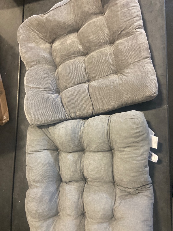 Photo 1 of Degrees of Comfort Meditation Floor Pillow, Square Large Pillows Seating for Adults, Gray Tufted Corduroy Cushions for Outdoor Yoga Tatami Fireplace Living Room, Grey, 22x22 Inch