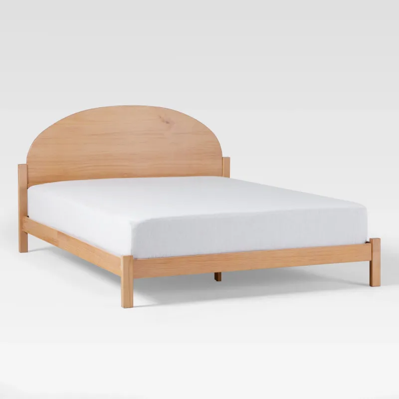 Photo 1 of Jaxen Pine Wood Arch Platform Queen Bed