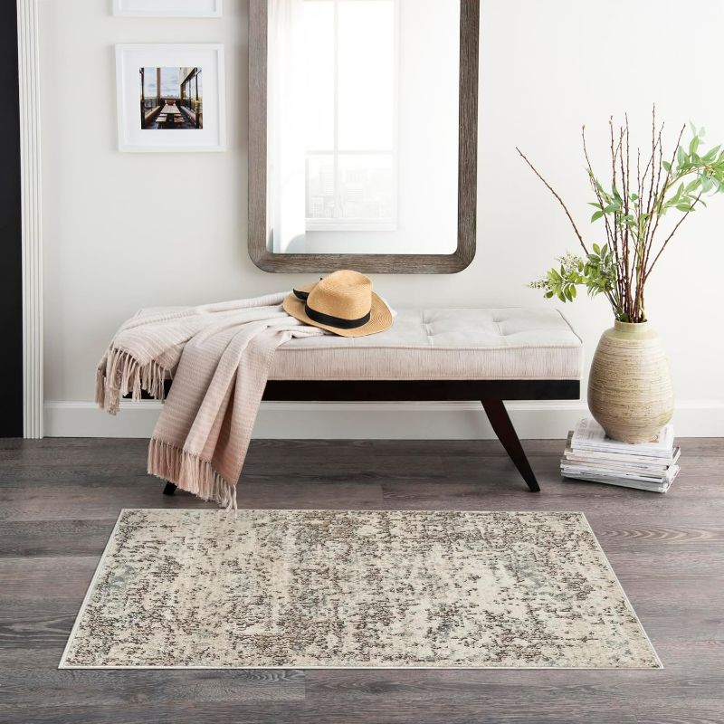 Photo 1 of Nourison Home Concerto Ivory Beige 2'2" x 3'9" Area Rug - Easy Clean, Non Shedding, Bed Room, Living Room, Dining Room, Kitchen (2' x 4')