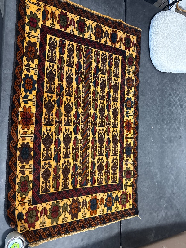 Photo 1 of Afghan Baluch Rug 3x5, Tribal Carpet, Orange, Unique (Replica) 