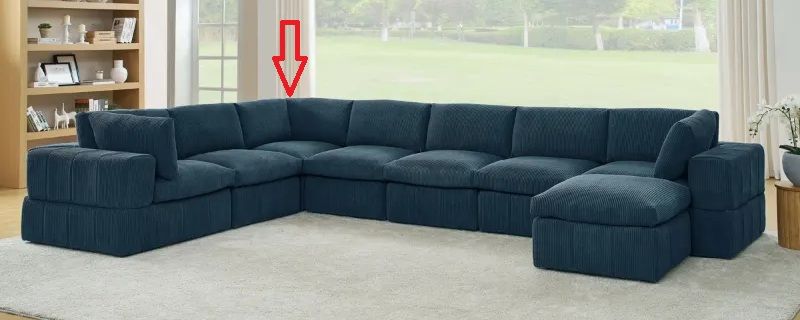 Photo 1 of Corner Section Of an Aneea 8 - Piece Corduroy Sectional - Can Be Used Separately