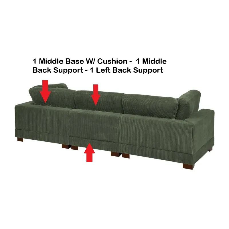 Photo 1 of Box 1, 2, & 8 of 9 - D94582 Back & Middle Support With Base & Cushion to Lely 4 - Piece Corduroy Sectional