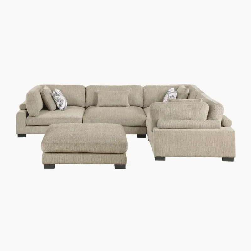 Photo 1 of Corner & Armless Chairs - Can Be Combined With Homelegance Beige Subair 135"W Modern Microfiber Modular Sectional Sofa with Ottoman