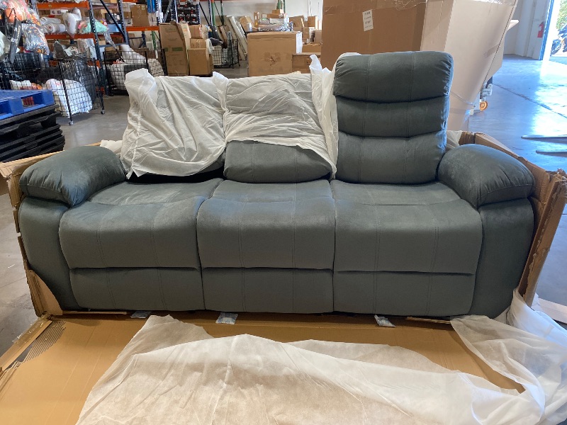 Photo 1 of Jim Grey Upholstered Reclining Living Room Sofa

