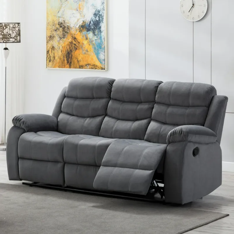 Photo 1 of Jim Grey Upholstered Reclining Living Room Sofa
