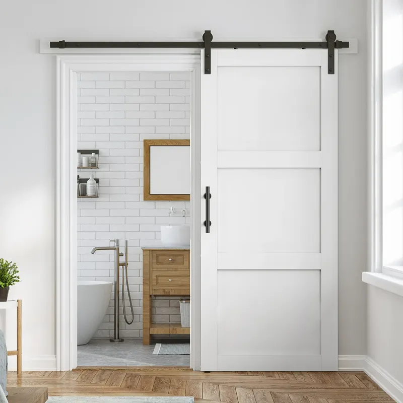 Photo 1 of 84'' Solid Manufactured Wood Barn Door (34"X84'') with Installation Hardware Kit