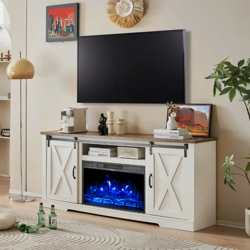 Photo 1 of (Carton 1 of 2*TV Stand) Keating 63-inch Fireplace TV Stand
