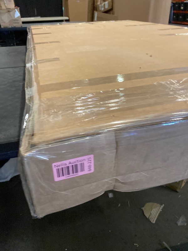 Photo 1 of (Box 1 of 2 * Stone Top Only) Maxsony 71" Mid Century Dining Table with Glossy Stone Tabletop, Rectangular Kitchen Table with Solid Wood Double Pedestal for 6