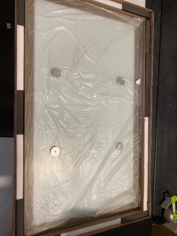 Photo 1 of (Tabletop Only,  1 of 2 Boxes LEO-4-DIN-TBL-TOP)  47.24" Modern Rectangular Glass Dining Table with Tempered Glass Top and Metal Legs - Perfect for Home, Kitchen, Dining Room
