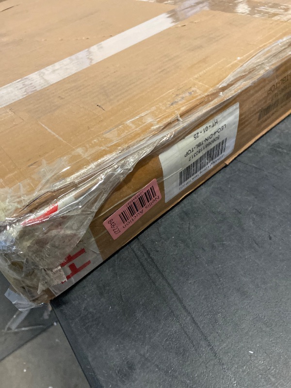 Photo 1 of (Tabletop Only,  1 of 2 Boxes LEO-4-DIN-TBL-TOP)  47.24" Modern Rectangular Glass Dining Table with Tempered Glass Top and Metal Legs - Perfect for Home, Kitchen, Dining Room
