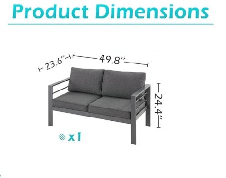 Photo 1 of Charlsa Love Seat Section (2pc Bench) Patio Conversation Set with Cushions
