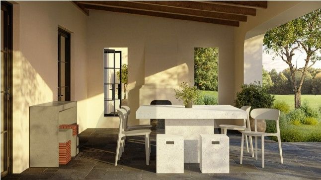 Photo 1 of ( Box 3 of 5 * Base Only* SKU: VGS-UNA-DT-59-IVTZ1) Una 59" Square Table - Dining Height