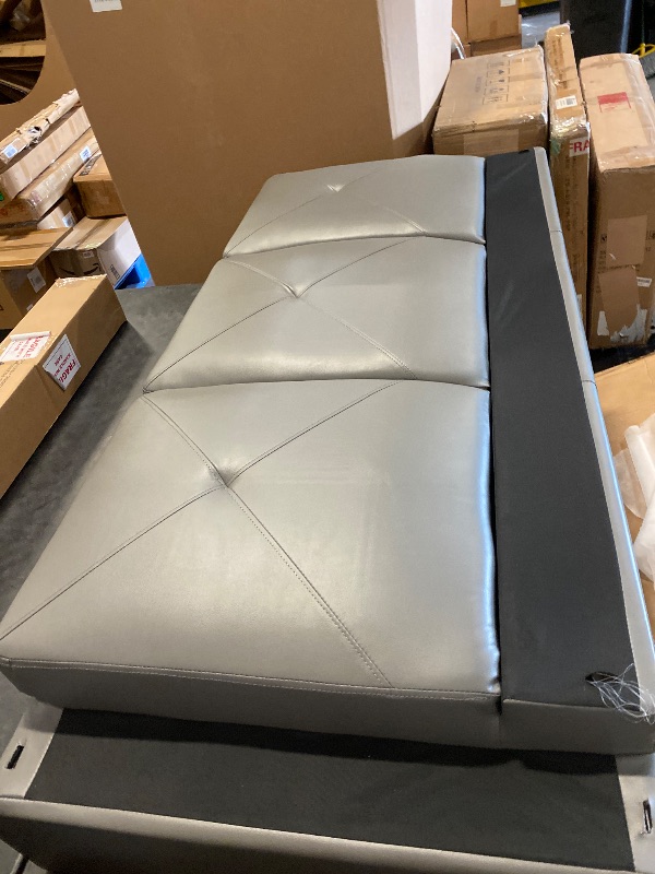 Photo 1 of 3 Seat Panel Couch Can Connect To Starhome L Shaped Gray Couch with Ottoman Faux Leather