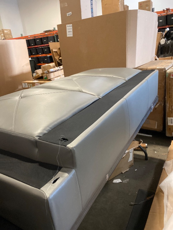 Photo 1 of 3 Seat Panel Couch Can Connect To Starhome L Shaped Gray Couch with Ottoman Faux Leather