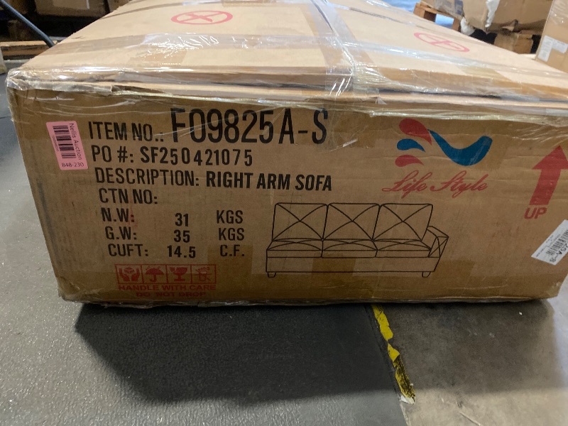 Photo 1 of 3 Seat Panel Couch Can Connect To Starhome L Shaped Gray Couch with Ottoman Faux Leather