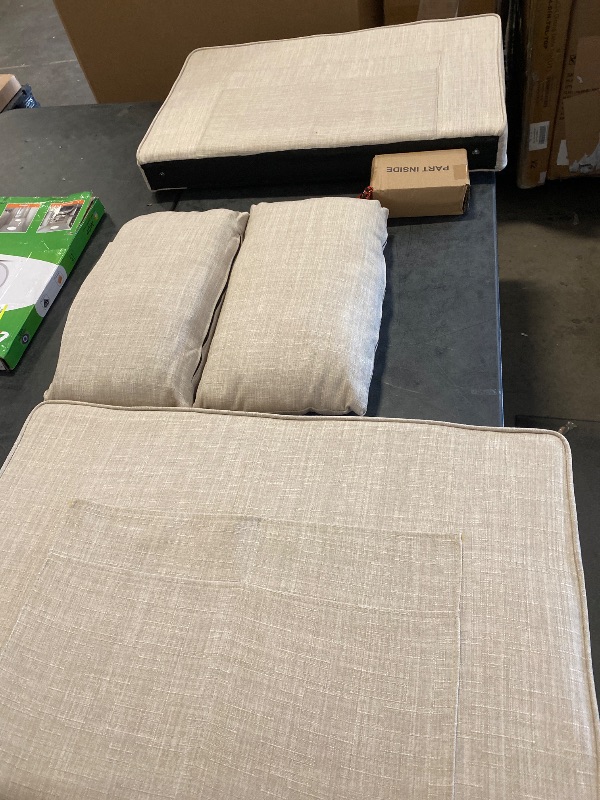 Photo 1 of Bonzy Home Pull Out Bed Futon Couch Modern Loveseat Sofa Bed with Reclining Backrest and Side Pocket for Living Room Beige
