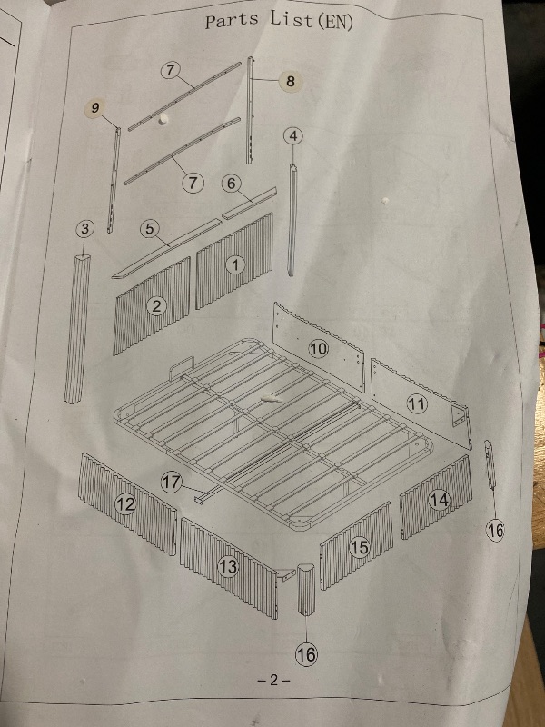 Photo 1 of Lift Up Storage Bed Frame Wooden corrugated curved lines No Box Spring Needed
