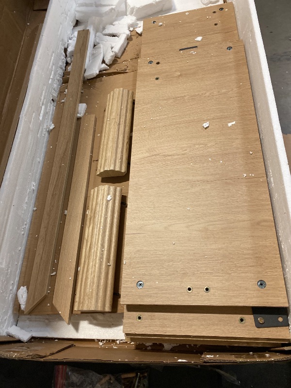 Photo 1 of Lift Up Storage Bed Frame Wooden corrugated curved lines No Box Spring Needed
