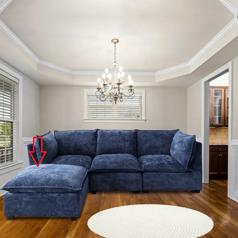 Photo 1 of Balendin Ottoman Can Connect With Balendin Feather Down L-Shaped Sectional Sofa