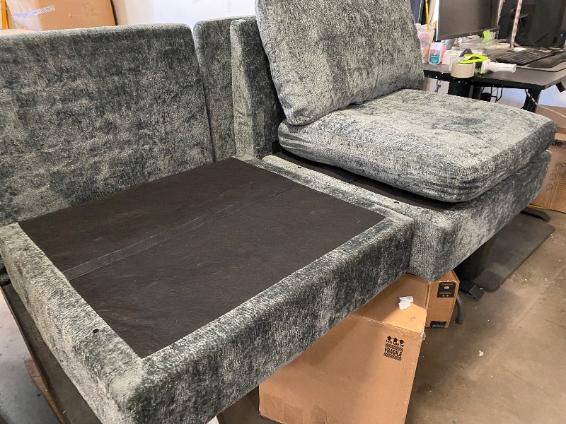 Photo 1 of (Partial Set Carton 1 & 3 of 5) 5-Piece Chenille Sleeper Sectional Corner Couch Modular Sofa Bed With Storage Chaise
