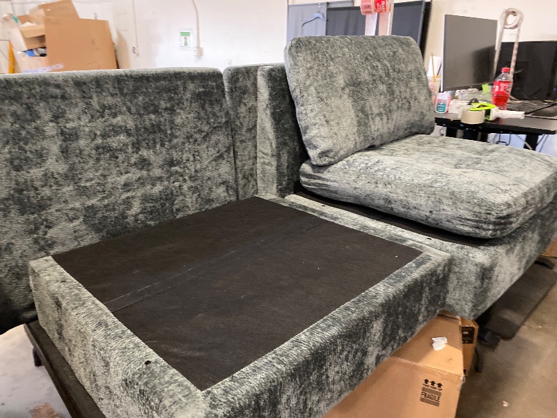 Photo 1 of (Partial Set Carton 1 & 3 of 5) 5-Piece Chenille Sleeper Sectional Corner Couch Modular Sofa Bed With Storage Chaise