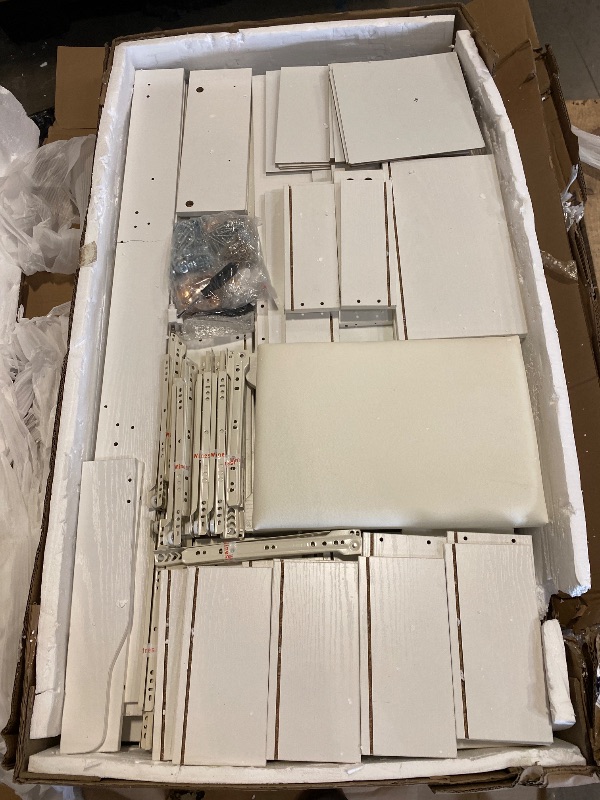 Photo 1 of L Large Modern Style Makeup Vanity Desk With Mirror, LED Lights And Power Outlet, 11-Drawer Vanity Set With Stool