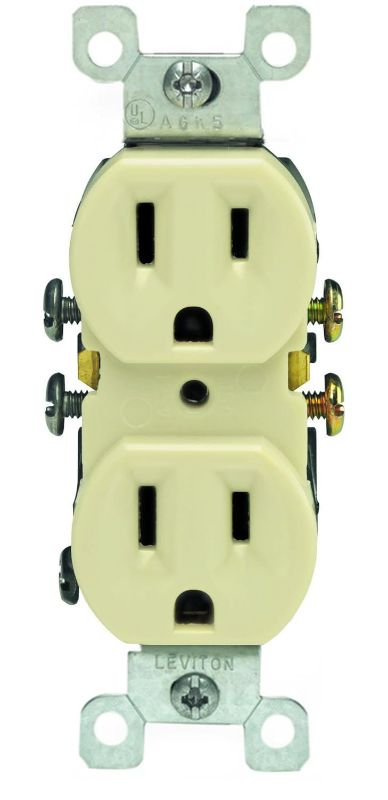 Photo 1 of Leviton 15 Amp 125V Duplex Outlet/Receptacle Ivory (2 Pack) 303-5320