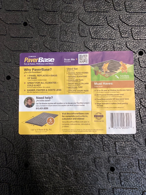 Photo 1 of 20.04 in. x 36 in. Black Brock Paver Base Panel (2 Pack)