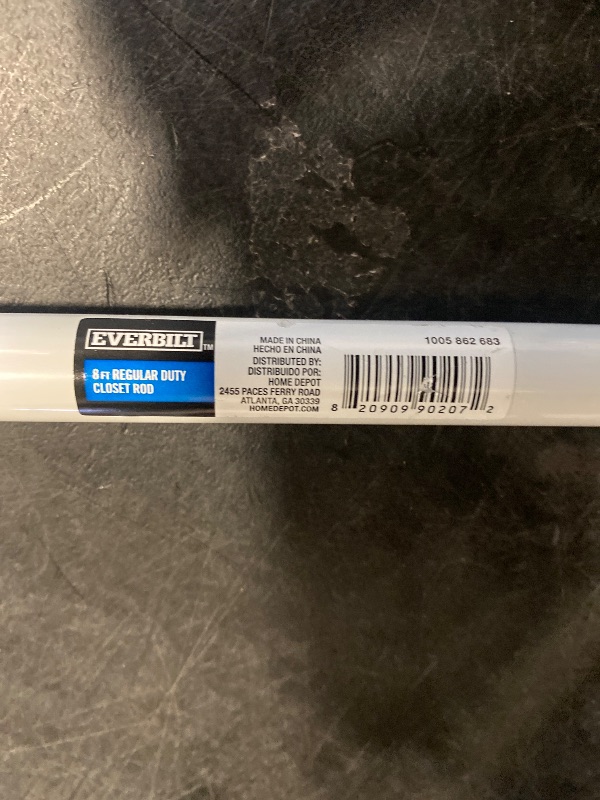 Photo 1 of 96 in. W White Heavy-Duty Steel Closet Rod